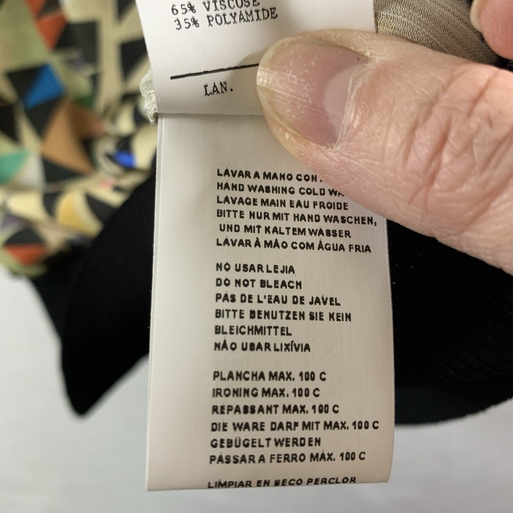 Cap Juluca x Aldomartins Womens Geometric Crepe Top Sz Semi Sheer‎ Boho Artsy - Picture 11 of 14